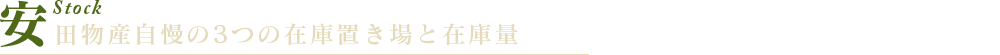 安田物産自慢の3つの在庫置き場と在庫量